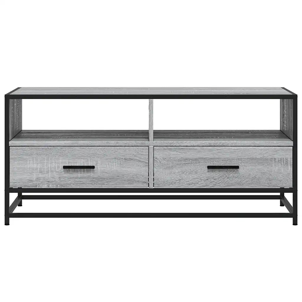 Tavolino Grigio Sonoma 100x50x45 cm Legno Multistrato e Metallo