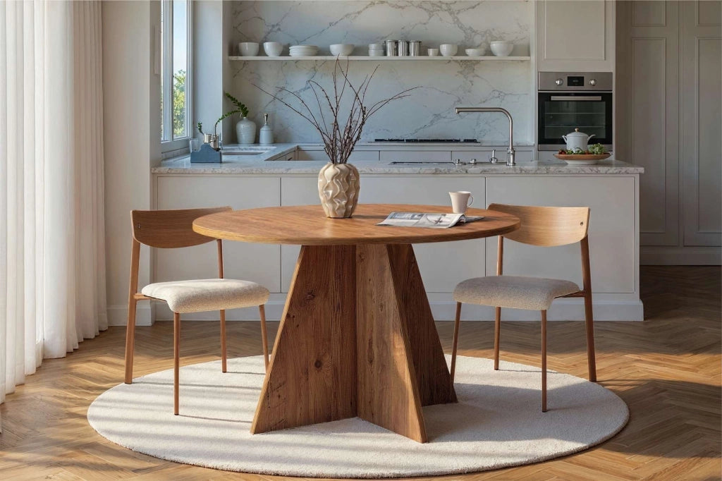 Racale, Tavolo Fisso 4 Posti, 120x120x75h cm Marrone Rovere Nodi
