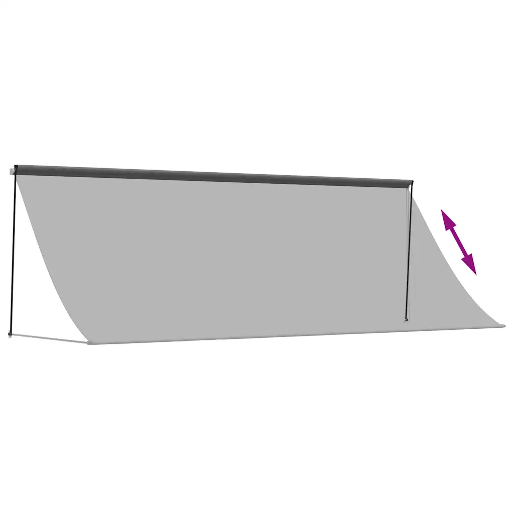 Tenda da Sole Retrattile Antracite 350x150 cm Tessuto e Acciaio 368755