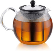 Teapot per Assam Theezetter sistema French Press con filtro in acciaio inossidabile - manico in vetro - 15 l lucido
