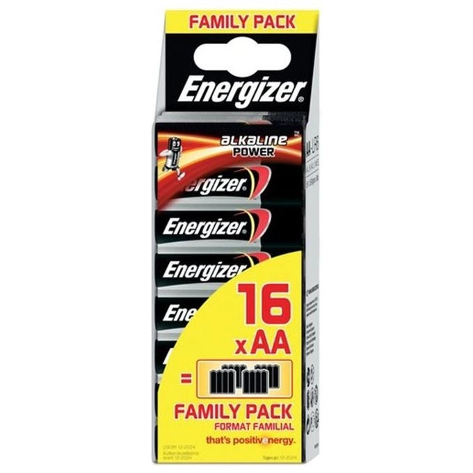 Energizer 627504 Alkaline Power Pile Stilo AA 1.5V Confezione da 16 Pezzi