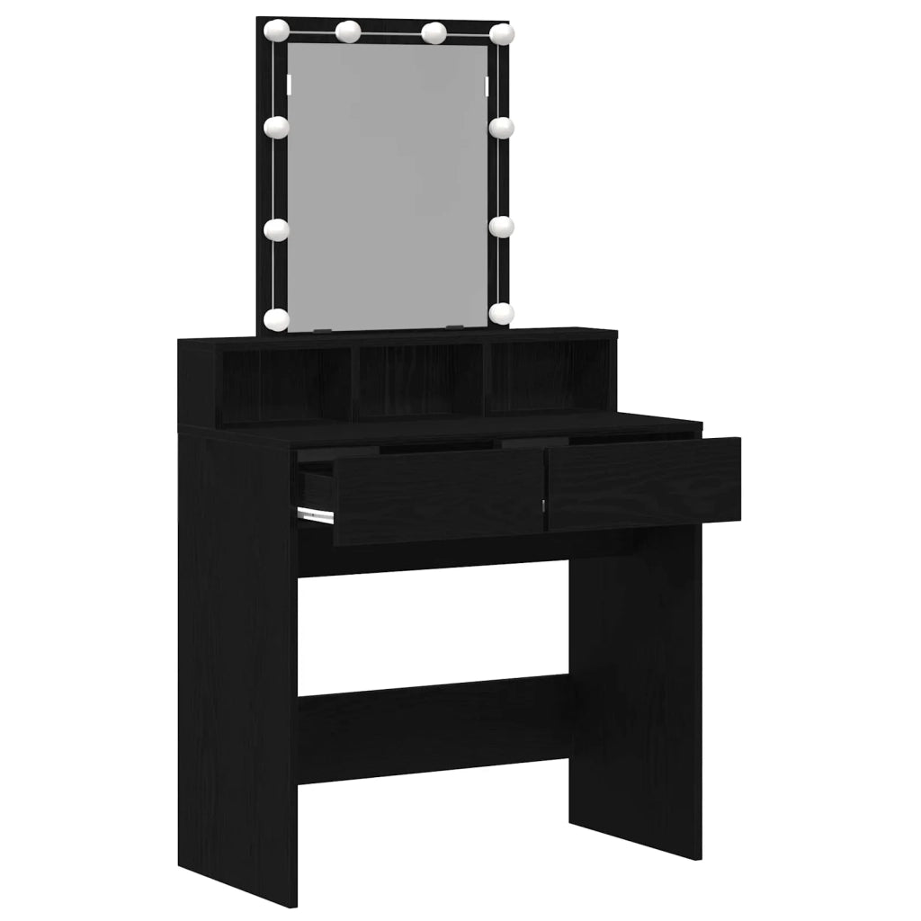 Tavolo da Trucco con cassetto Rovere nero 80 x 41 x 144.5 cm 862302