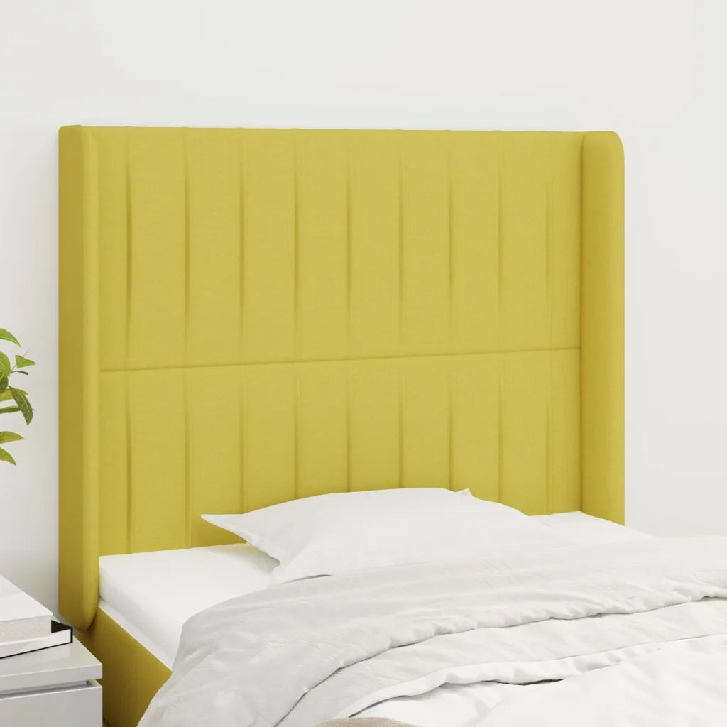 Testiera ad Orecchio Verde 103x16x118/128 cm in Tessuto