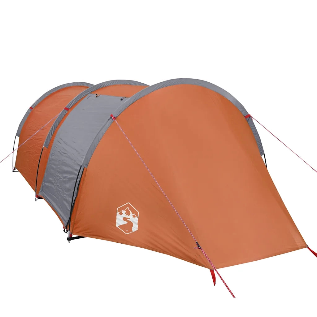 Tenda da Campeggio a Tunnel 4 Persone Arancione Impermeabile 94396