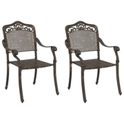 Sedia da Giardino 2 pz | Sedie da Esterno Bronzo 55 x 55 x 92,5cm Alluminio