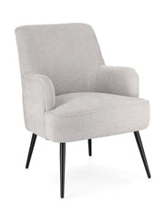 Poltrona Soggiorno 60x67x79 cm Adeline in Tessuto Grigio Chiaro