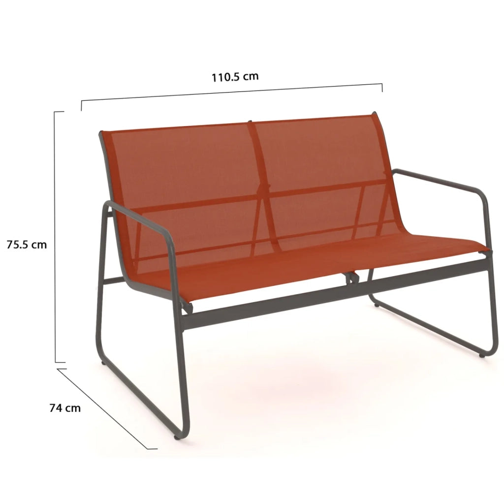IDMarket - Set di mobili da giardino bassi MALAGA a 6 posti con 2 divani, poltrone e tavolo in terracotta