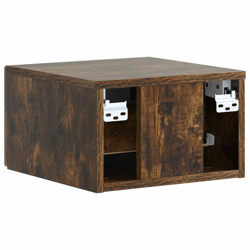 Mobiletto da notte a muro 2 pcs Rovere Fumo 34,5 x 33 x 20 cm 898606