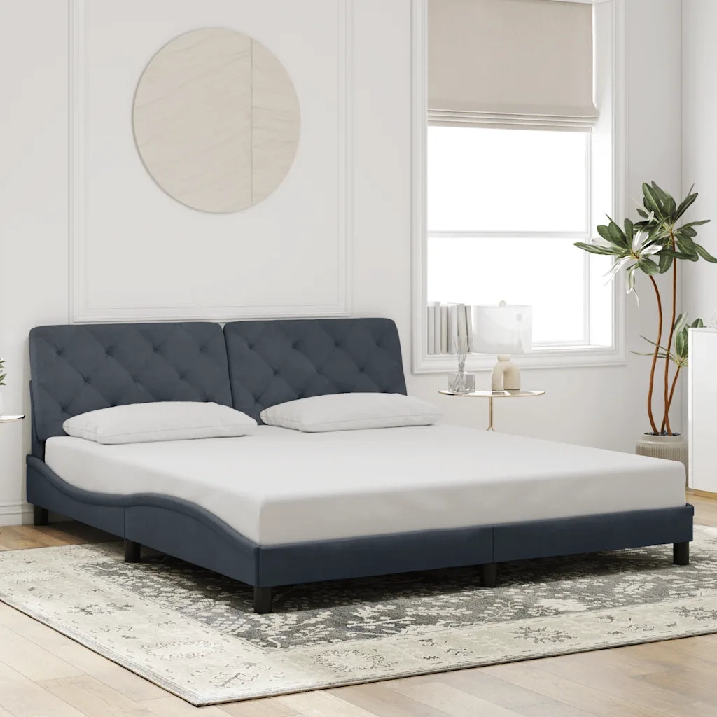 Giroletto senza Materasso Grigio Scuro 200x200 cm Velluto 3207942