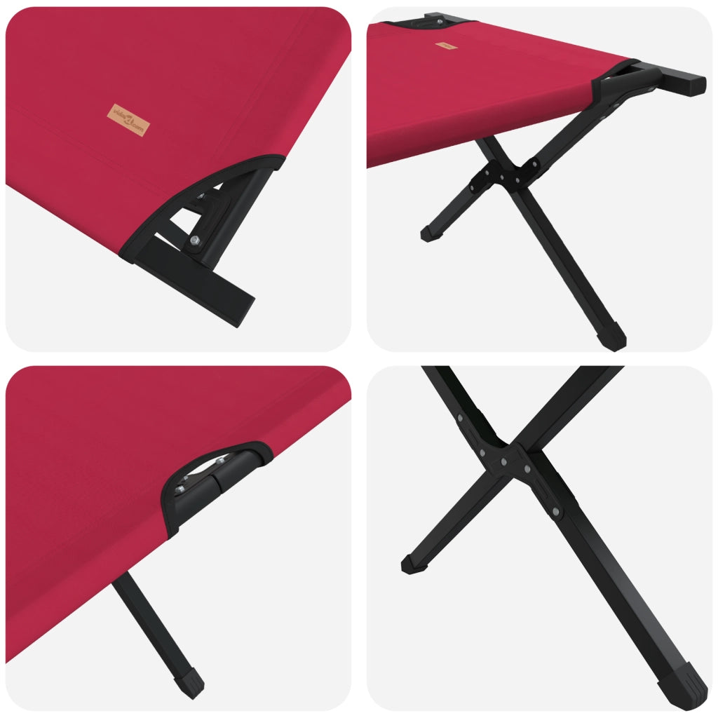 Letto Sole Pieghevole con Borsa Rosso Tessuto Oxford 600D
