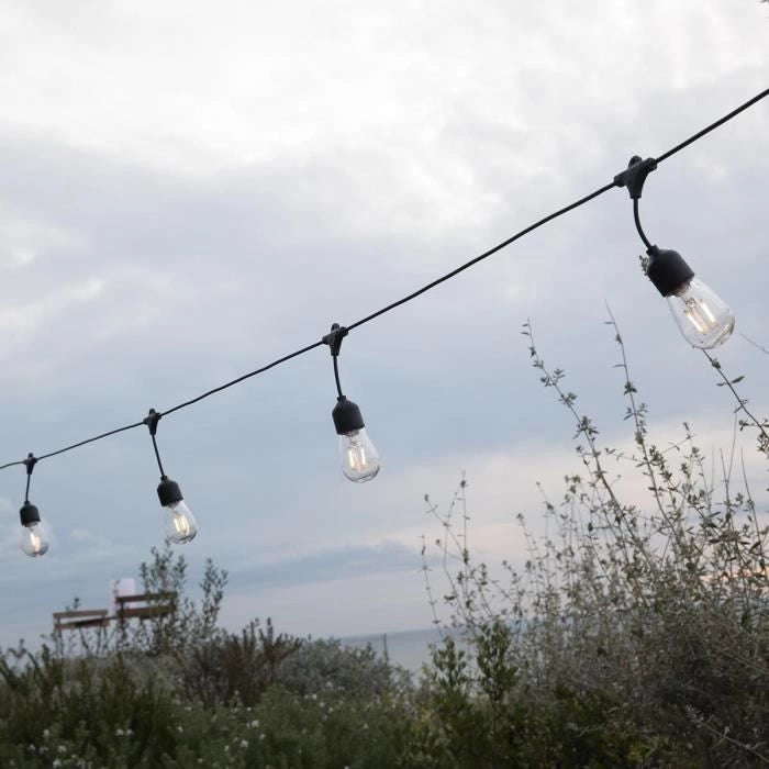 Ghirlanda di luci solari - LUMISKY - MAFY SOLAR - 6,50 m - 10 lampadine a filamento vintage - LED bianco caldo