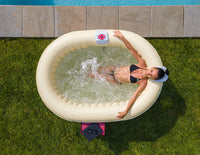 Vasca Idromassaggio da Esterno Gonfiabile Riscaldata 2 Posti 190x120x65 cm Ease.Zone Marrone