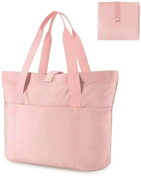 Borsa da viaggio per donna, grande borsa a tracolla, borsa a tracolla con tasche, borsa da viaggio pieghevole con chiusura a cerniera e tasche, borsa da viaggio, zaino impermeabile, borsa da spiaggia, #2 Rosa, Grande