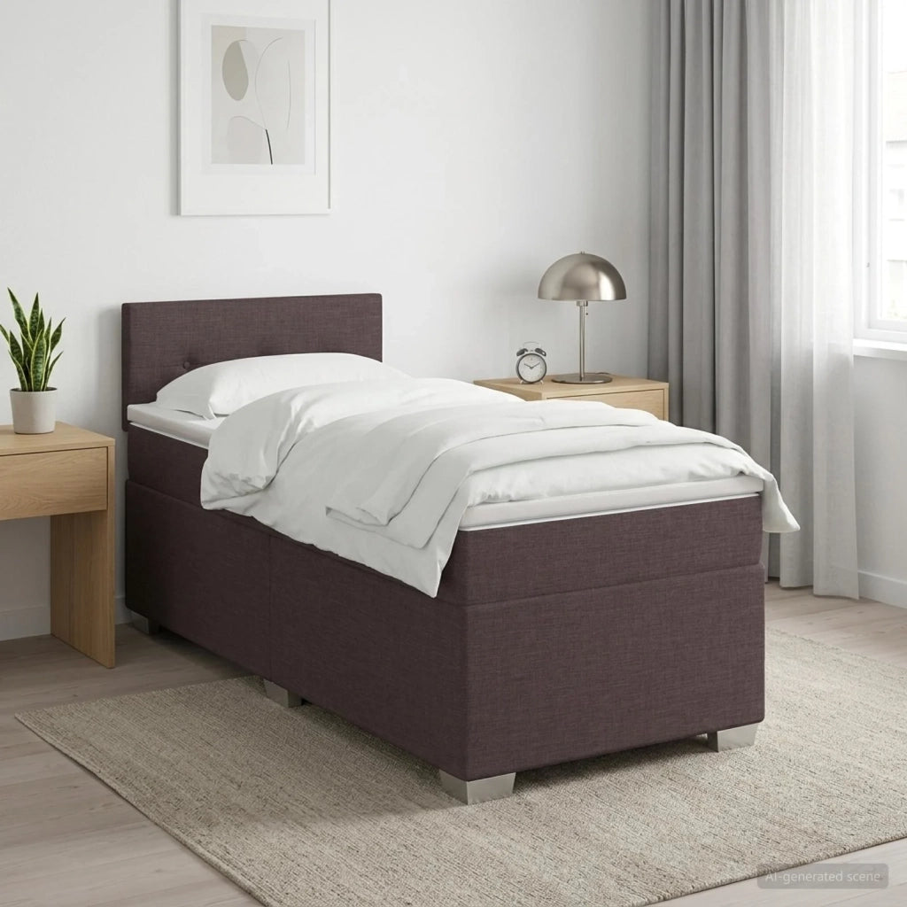 Letto con Box Spring, Materasso e LED Marrone Scuro 80 x 200 cm 3451815