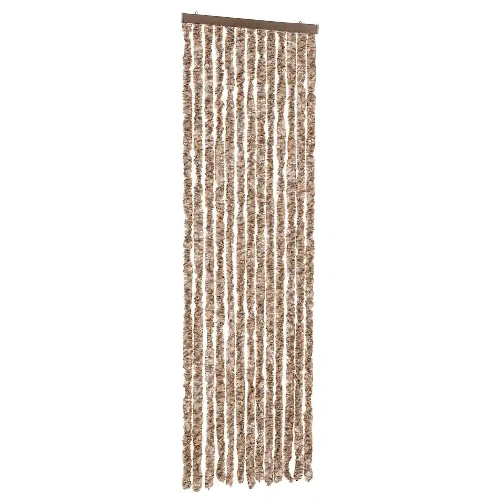 Tenda Antimosche-Zanzariera Beige e Marrone Scuro 56x200 cm in Ciniglia
