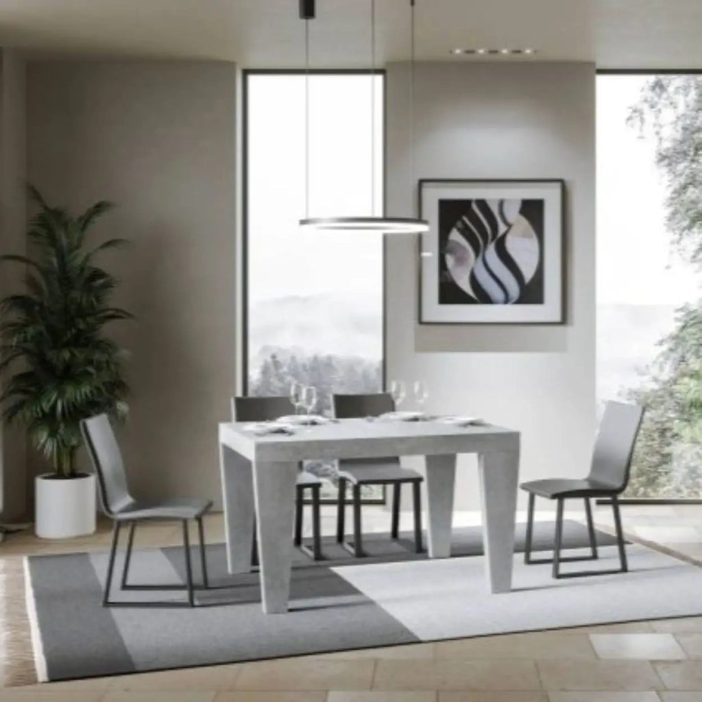 Tavolo allungabile 130/390x90 cm Spimbo colore cemento
