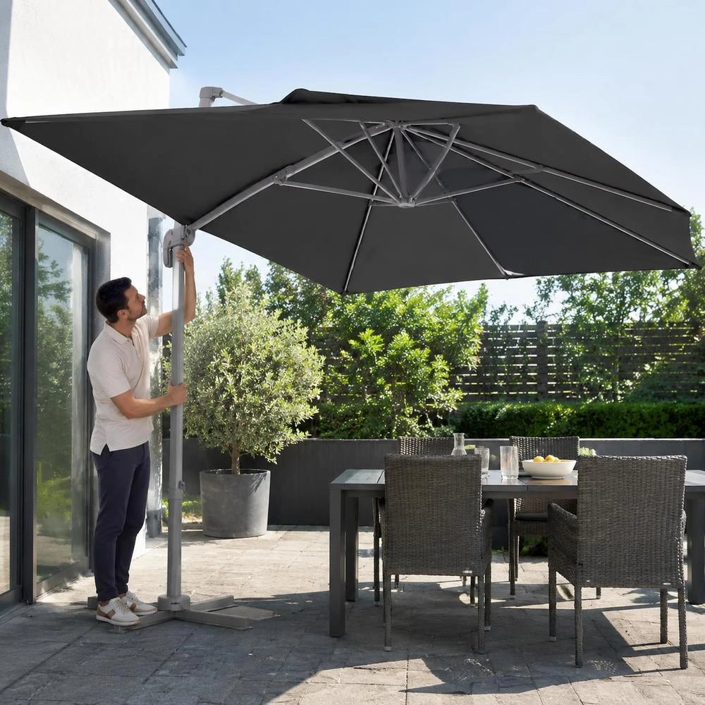 Cantilever Parasol With Aluminum Mast 400 X 300 Cm Anthracite