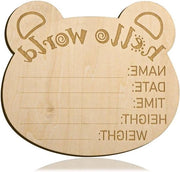 Annuncio per Bambini con Simbolo 15cm - Forma Boho in Legno - Carte dei Miei Piccoli Passi - Nomebretelle in Legno - Ospedale e Maternità