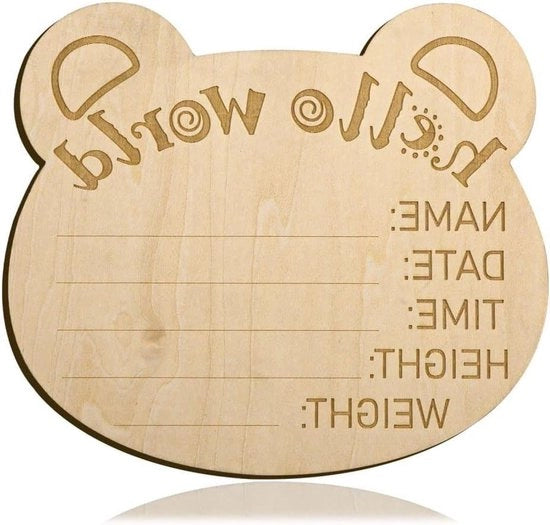 Annuncio per Bambini con Simbolo 15cm - Forma Boho in Legno - Carte dei Miei Piccoli Passi - Nomebretelle in Legno - Ospedale e Maternità