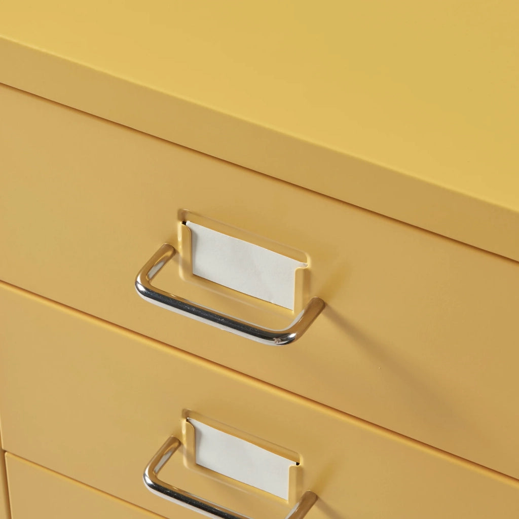 Mobiletto da ufficio mobile contenitore su ruote con 5 cassetti 69 x 28 x 41 cm giallo 03_0009101