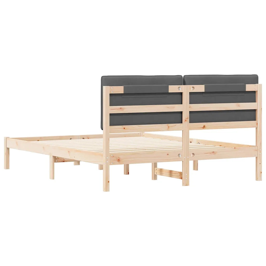 Letto con Testiera Rivestita Grigio scuro 160 x 200 cm 878035