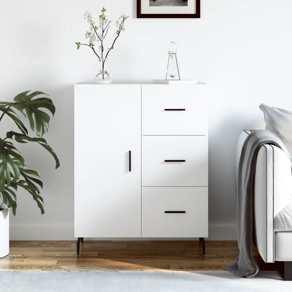 Credenza-Buffet-Armadio da cucina Bianca 69,5x34x90 cm in Legno Multistrato 103042