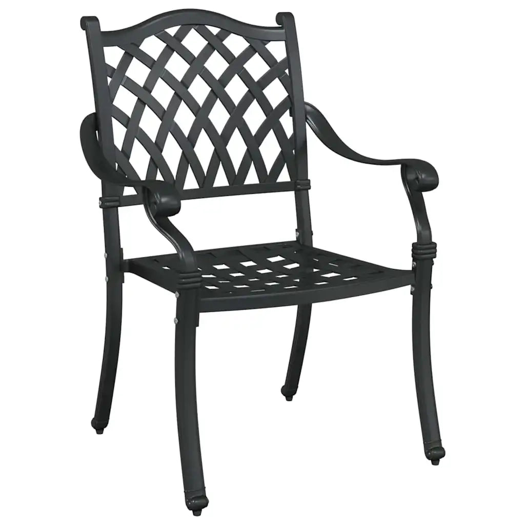 Sedia da Giardino 2 pz | Sedie da Esterno Nero 56 x 55 x 92.5cm Alluminio