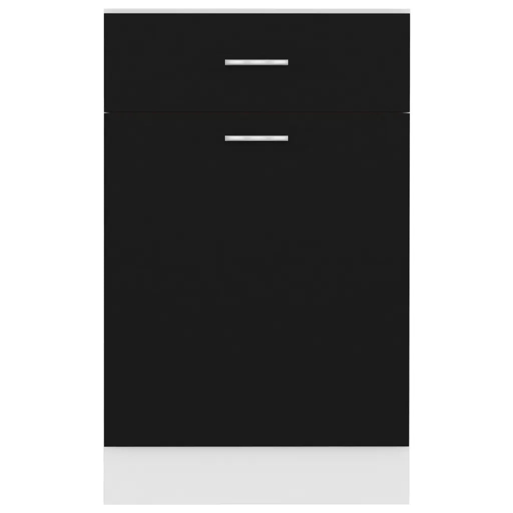 Mobile contenitore da cucina dal design semplice con cassetti 50 x 46 x 81 cm realizzato in legno composito nero 02_0047660