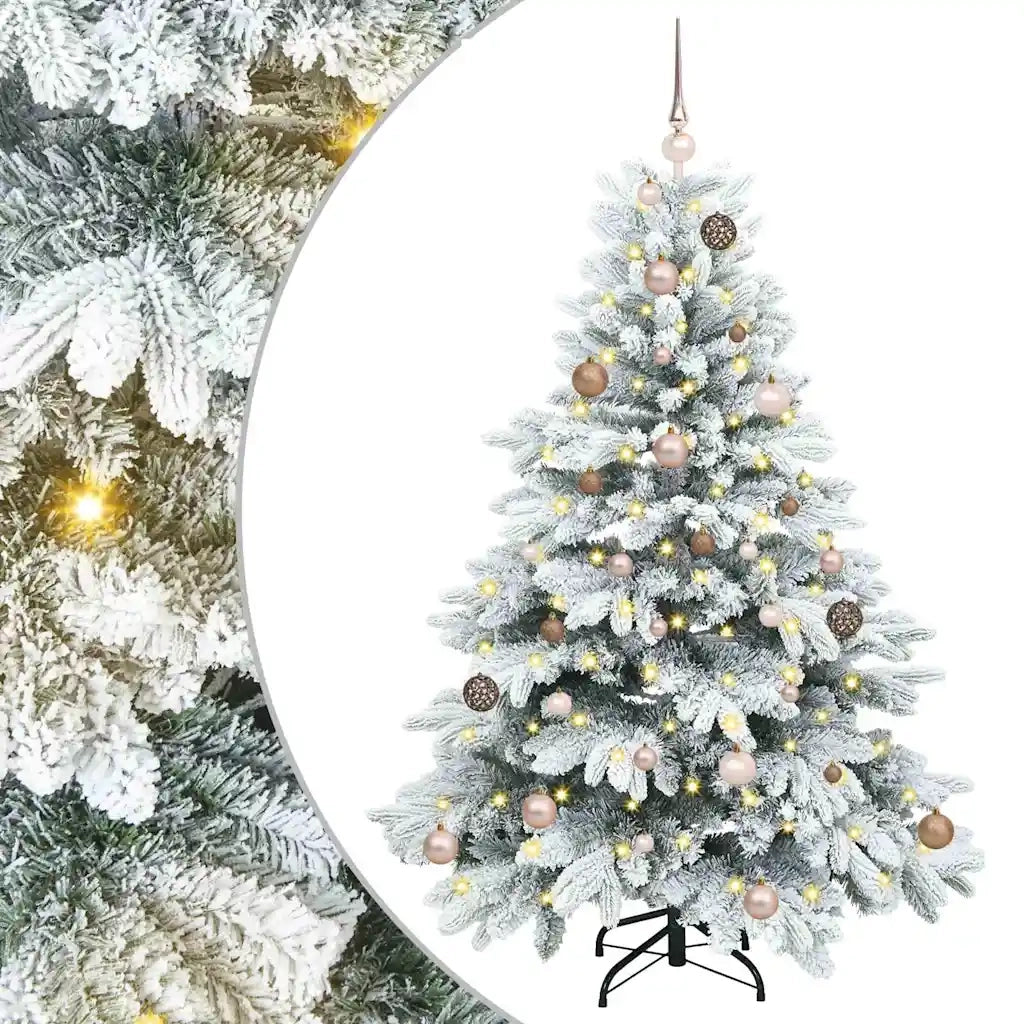 Albero di Natale | Decorazioni natalizie artificiale con 150 LED Bianco 150 cm PE e PVC