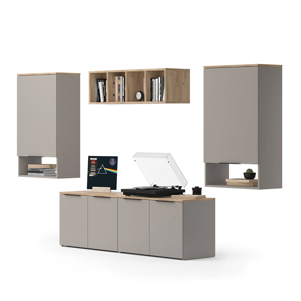 Vicco Parete attrezzata soggiorno Grigio 5 parti