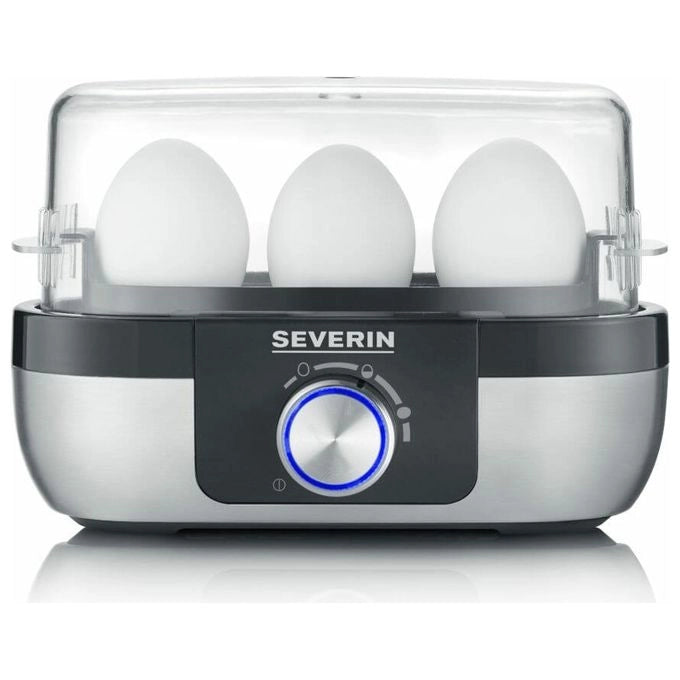 Severin EK3163 Cuociuova 3 Uova Acciaio Inox con Spegnimento Automatico e Allarme Colore Nero