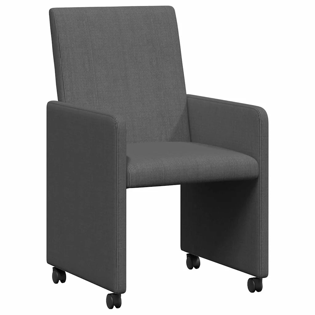 Sedie da Pranzo con Ruote 2 pcs Grigio scuro 57 x 66 x 94 cm 42017802