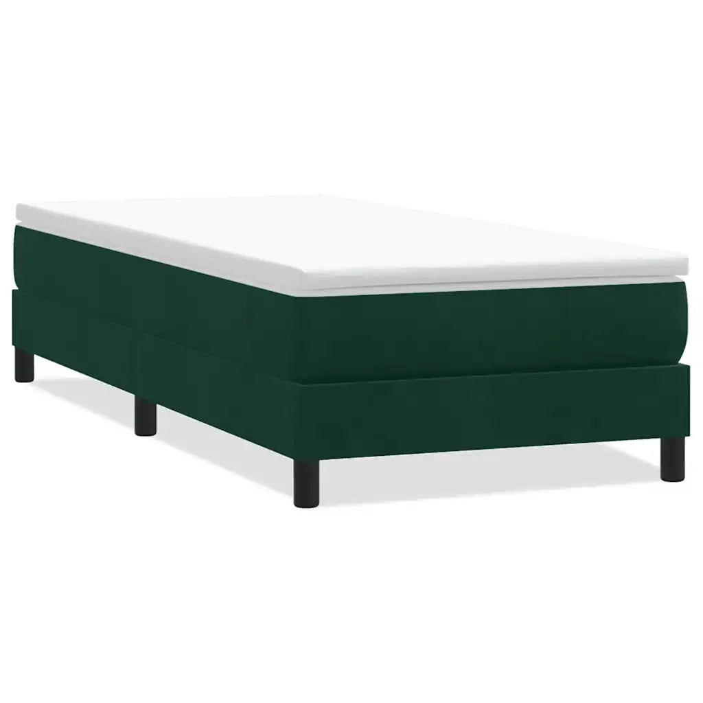 Letto a Molle senza Materasso-Struttura Letto Verde Scuro 90x220 cm Velluto