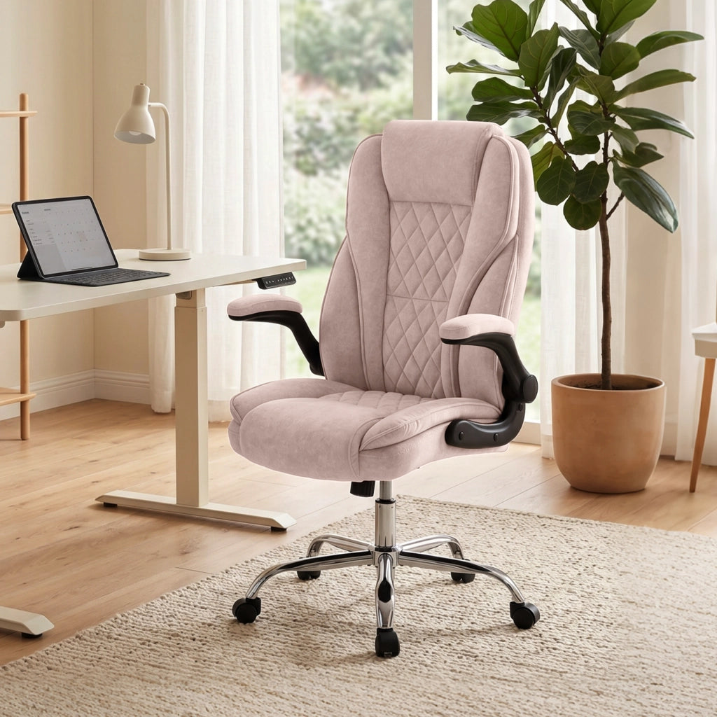 Sedia da Ufficio Ergonomica ¨C Xylo ¨C Rosa, Braccioli Regolabili, 70x70x114-122 cm