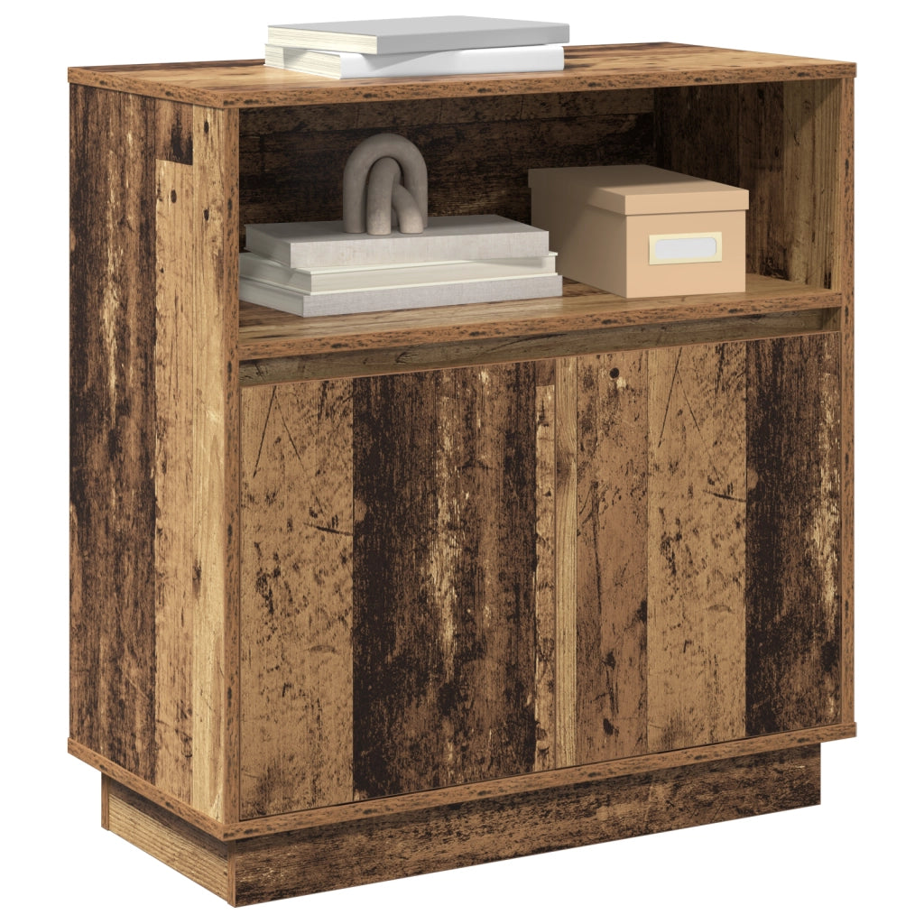 Credenza con LED Legno Antico 71x34,5x75 cm MDF