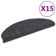 Tappetini per scale autoadesivi 15 pz | Gradini per Scale 65x21x4 cm Grigio scuro Semicircolari Grandi