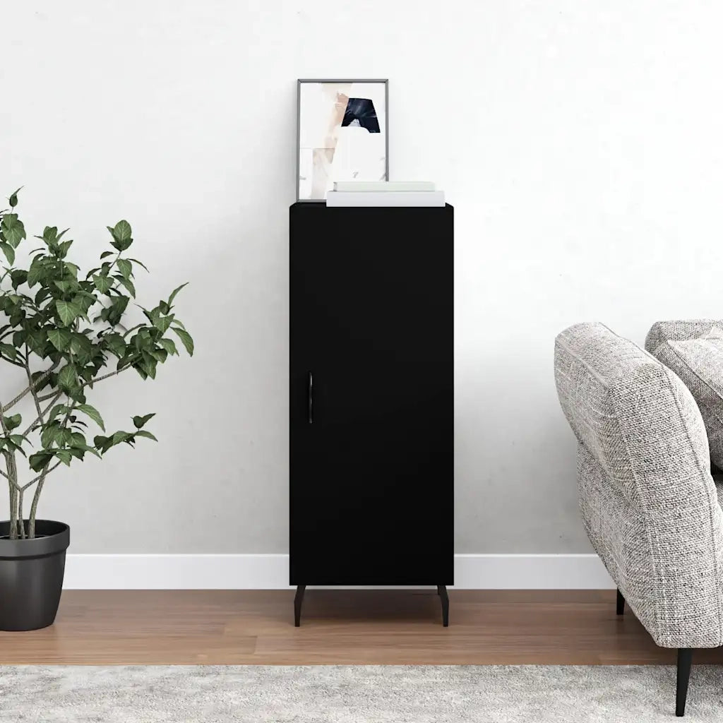 Credenza | Madia | Buffet da pranzo | Armadio da pranzo Nero 34,5x34x90 cm in Legno Multistrato