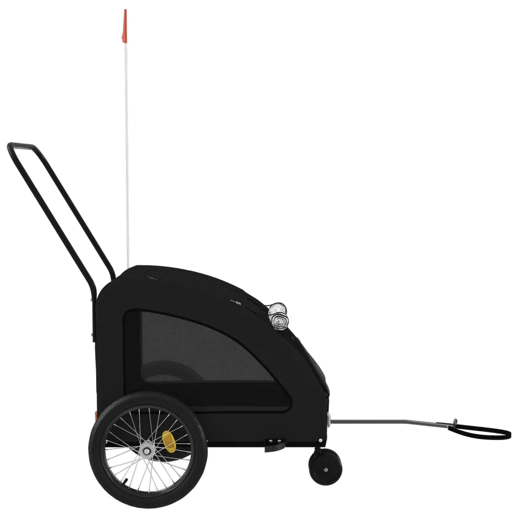 Rimorchio da Bici per Animali Nero Oxford e Ferro CFW6131512