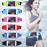Trade Shop - Cintura Con Tasche Zip Sport Belt Marsupio Porta Smartphone Cellulari 4,7" -