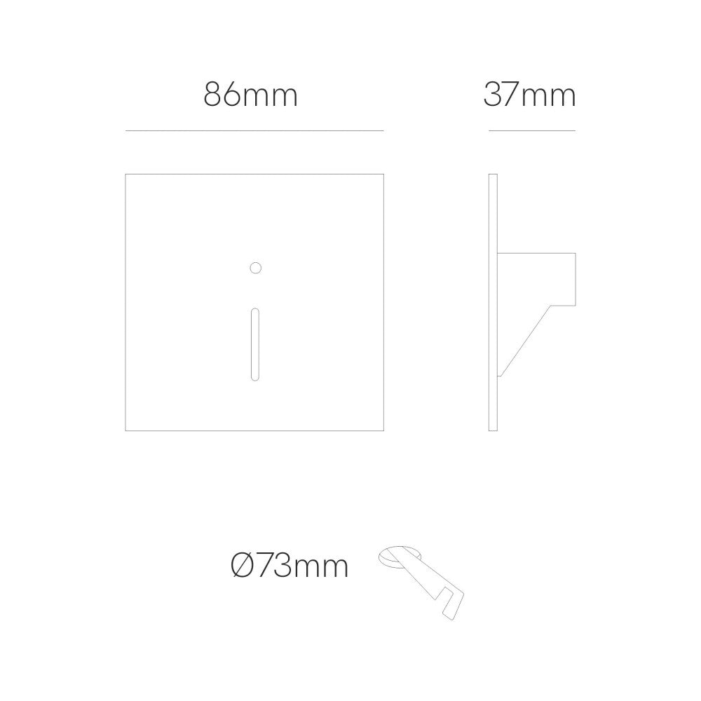 Beneito & Faure - Luce da incasso segnapasso LED Lao 1,5W - Sensore presenza e crepuscolare 2700K/3200K/4000K - Bianco e Nero
