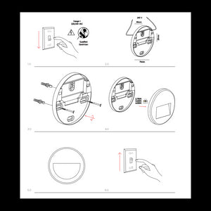 Beneito & Faure - Luce da incasso segnapasso LED Mis R Wall 3W - Segnapasso da parete rotondo IP65 Switch 2700K/3200K/4000K - Bianco