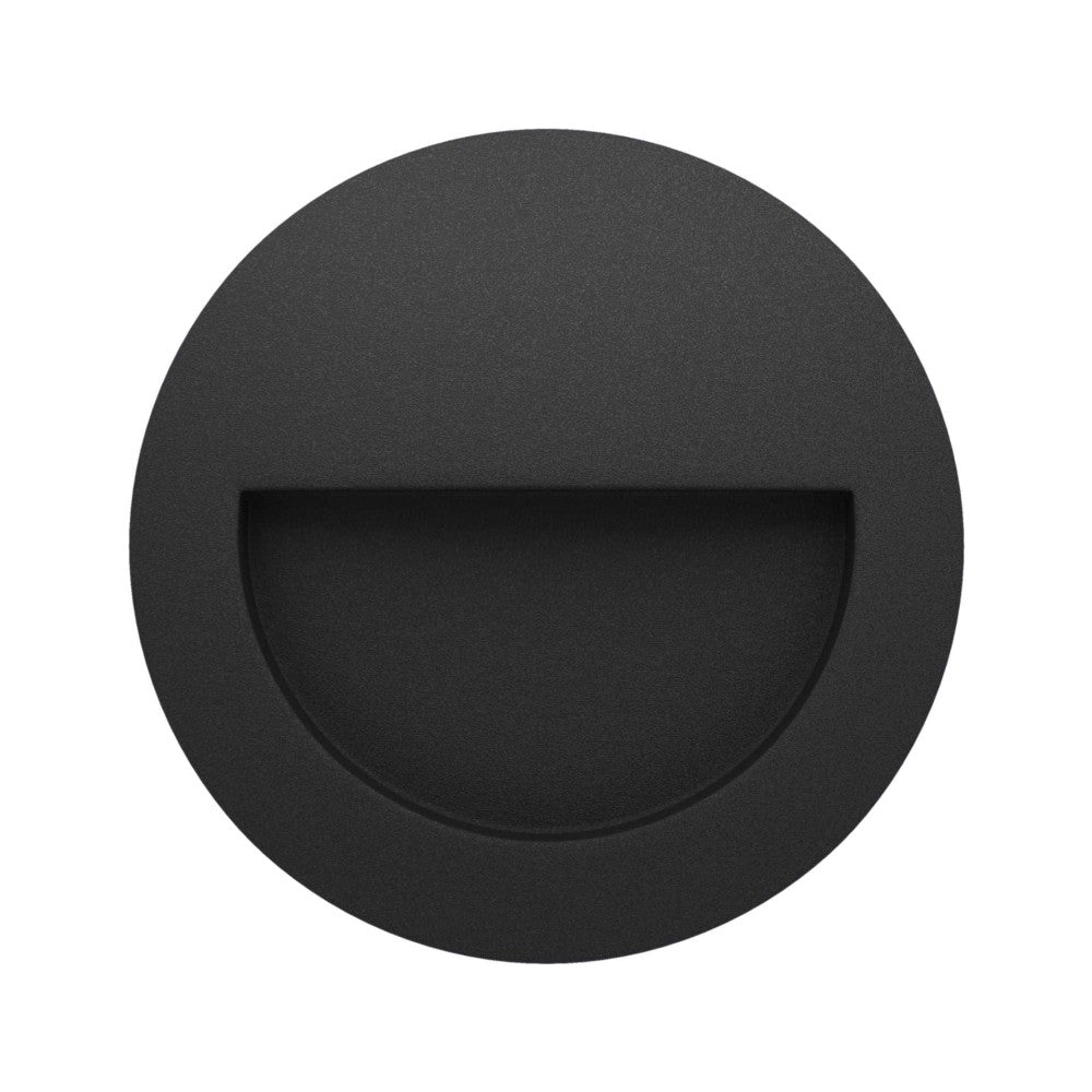 Beneito & Faure - Luce da incasso segnapasso LED Mis R Wall 3W - Segnapasso da parete rotondo IP65 Switch 2700K/3200K/4000K - Nero