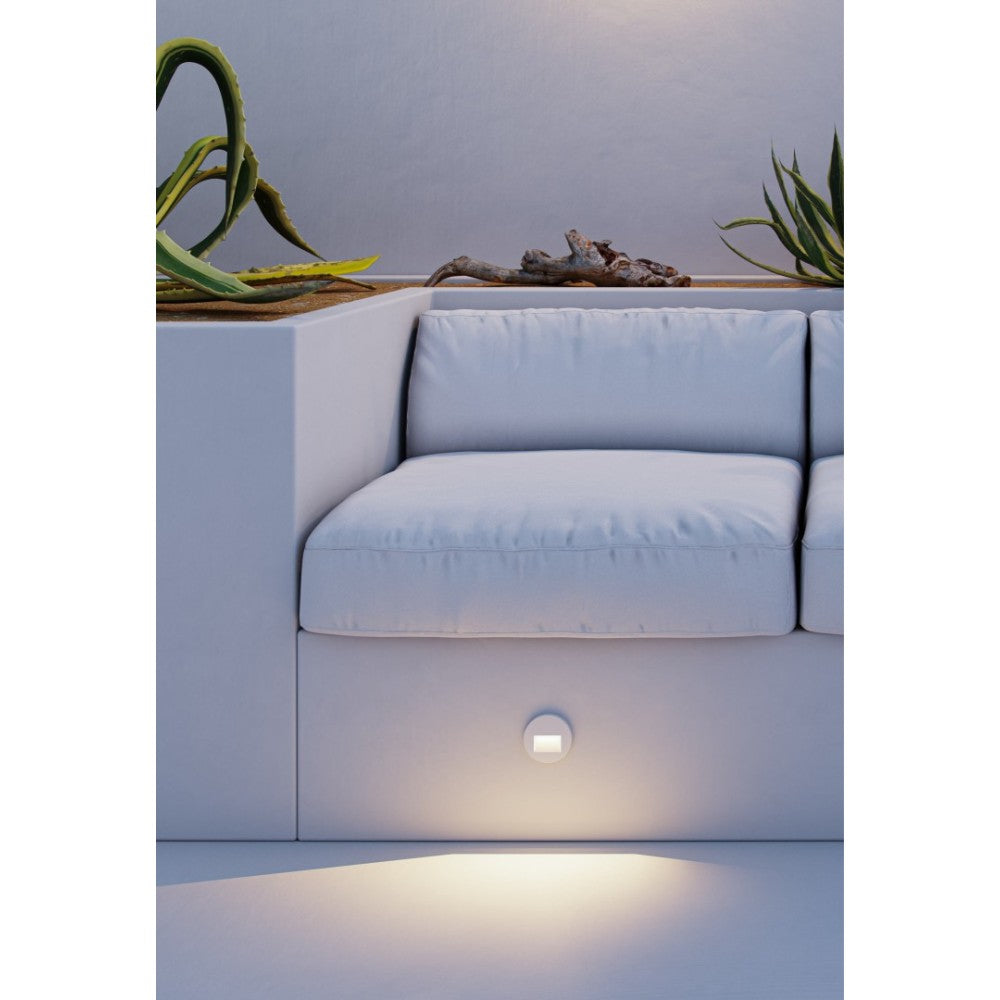 Beneito & Faure - Luce da incasso segnapasso LED Mis R Wall 3W - Segnapasso da parete rotondo IP65 Switch 2700K/3200K/4000K - Corten