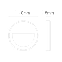 Beneito & Faure - Luce da incasso segnapasso LED Mis R Wall 3W - Segnapasso da parete rotondo IP65 Switch 2700K/3200K/4000K - Bianco