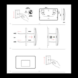 Beneito & Faure - Luce da incasso segnapasso LED Mis Sq Wall 3W - Segnapasso da parete squadrato IP65 Switch 2700K/3200K/4000K - Nero