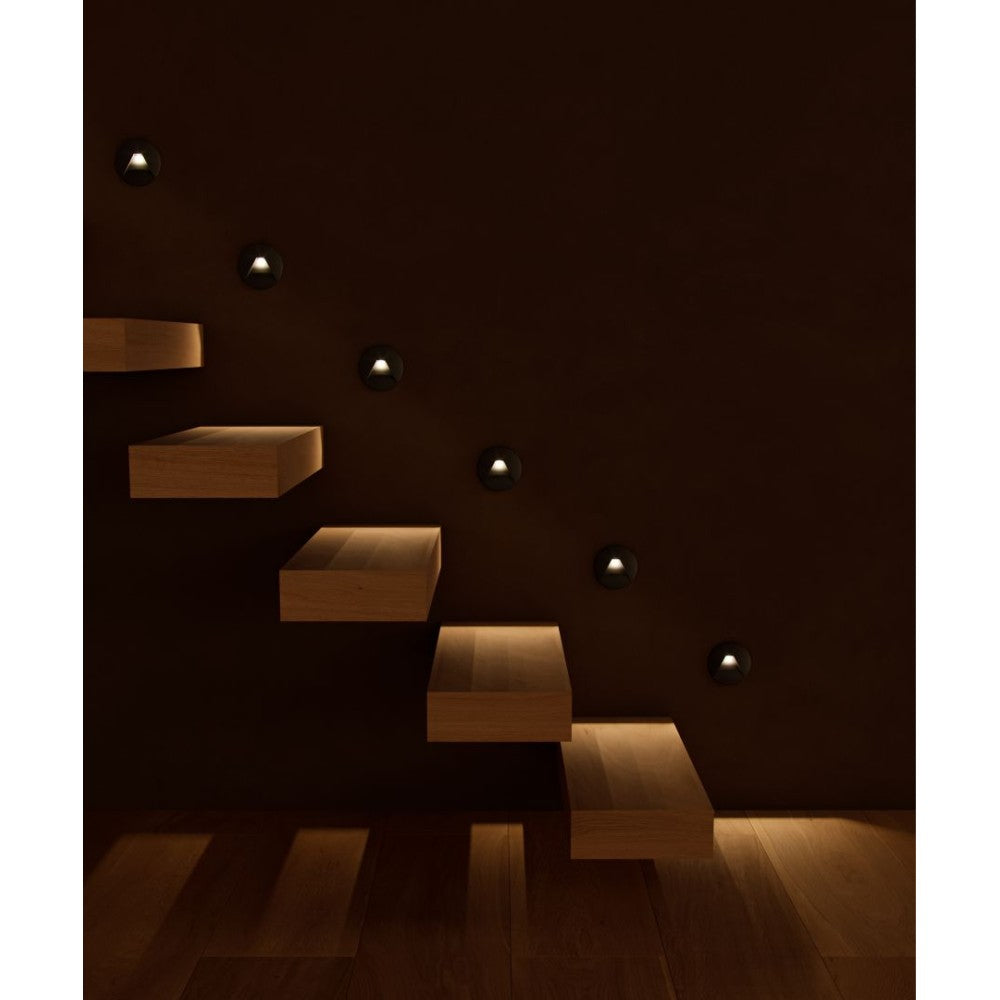 Beneito & Faure - Luce da incasso segnapasso LED Pun 3W - CCT Switch 2700K/3200K/4000K - Bianco e Nero