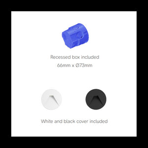 Beneito & Faure - Luce da incasso segnapasso LED Pun 3W - CCT Switch 2700K/3200K/4000K - Bianco e Nero