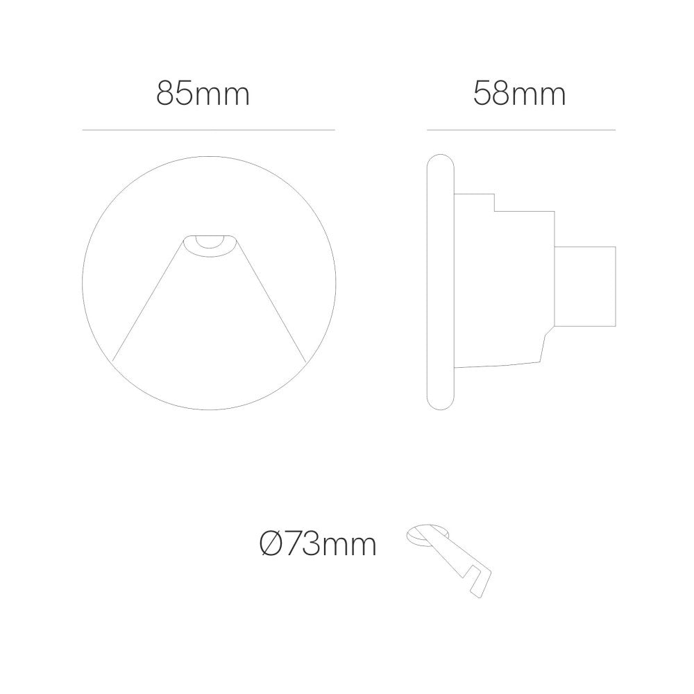 Beneito & Faure - Luce da incasso segnapasso LED Pun 3W - CCT Switch 2700K/3200K/4000K - Bianco e Nero