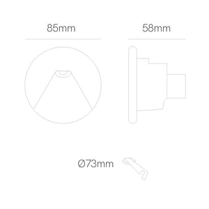 Beneito & Faure - Luce da incasso segnapasso LED Pun 3W - CCT Switch 2700K/3200K/4000K - Bianco e Nero