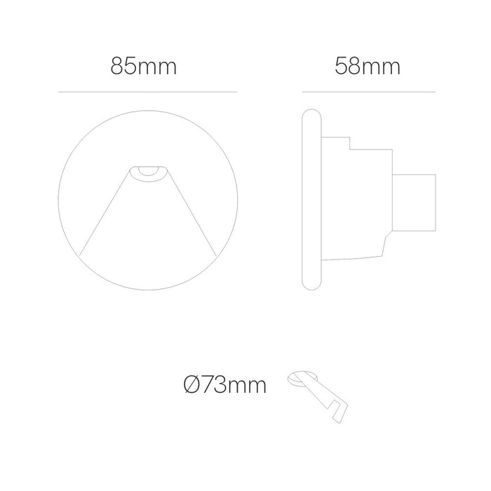 Beneito & Faure - Luce da incasso segnapasso LED Pun 3W - CCT Switch 2700K/3200K/4000K - Bianco e Nero